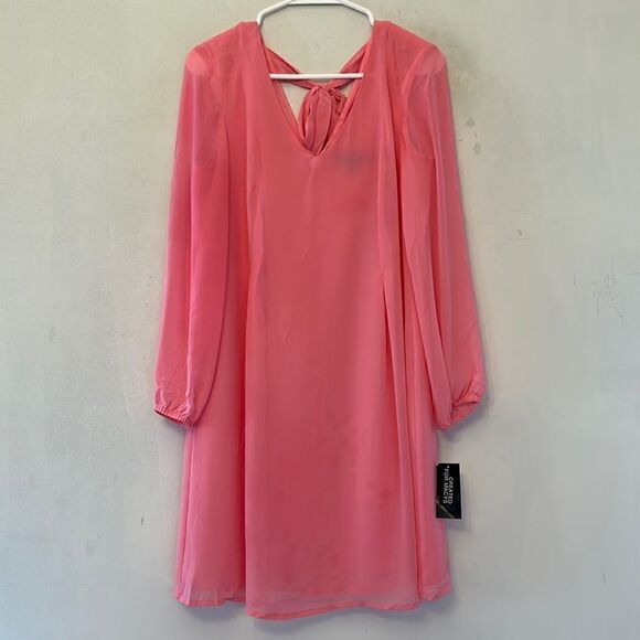 INC International Concepts soft rose long sheer sleeve dress Size XS New - Picture 1 of 10